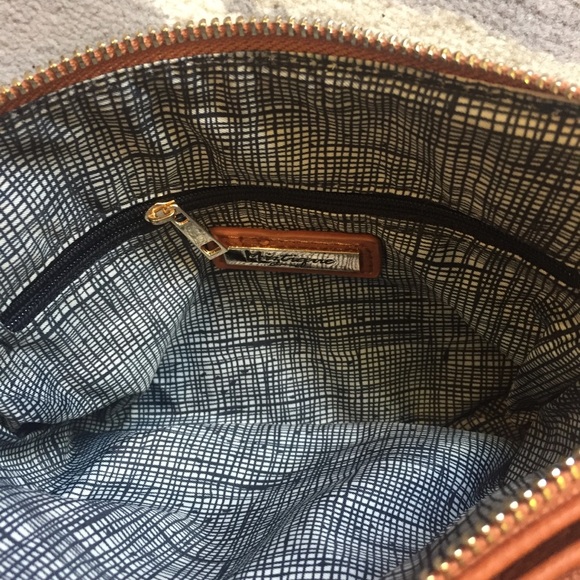 Tan crossbody camel purse chain strap bag zip - Picture 5 of 5